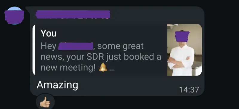 Client message screenshot
