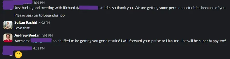 Client message screenshot