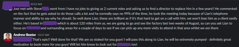 Client message screenshot