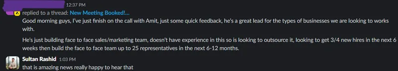 Client message screenshot