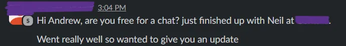 Client message screenshot