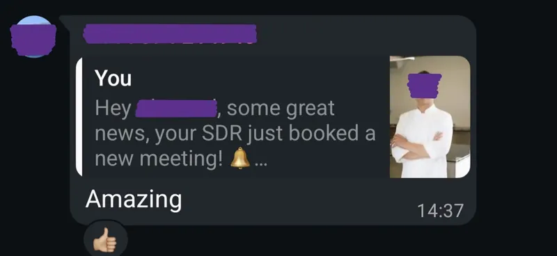 Client message screenshot