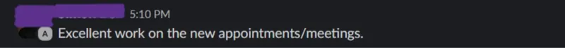 Client message screenshot