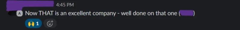 Client message screenshot