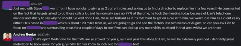 Client message screenshot