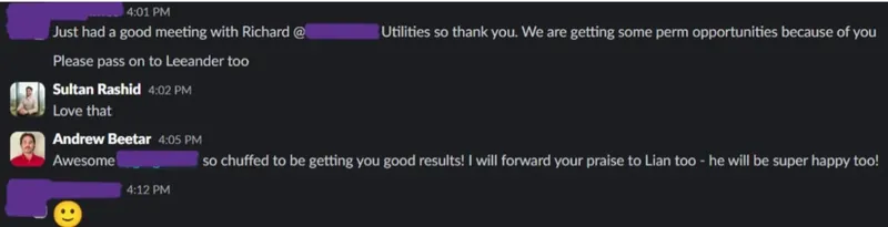 Client message screenshot