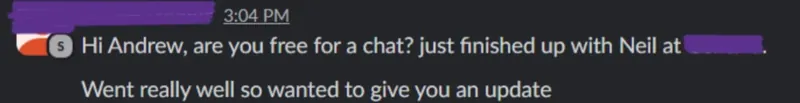 Client message screenshot